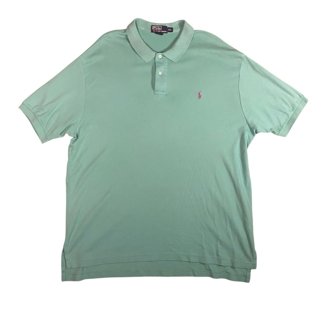 POLO Ralph Lauren Men's XXL Green Short Sleeve Cotton Collar Polo Shirt